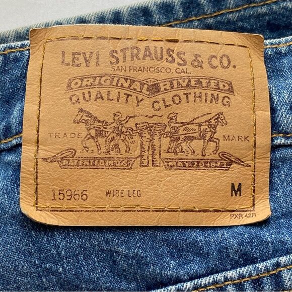 Rare 90's Levi's Blank White Tab 966 Medium Wash Ribcage Wide Leg Jeans … - Picture 11 of 16